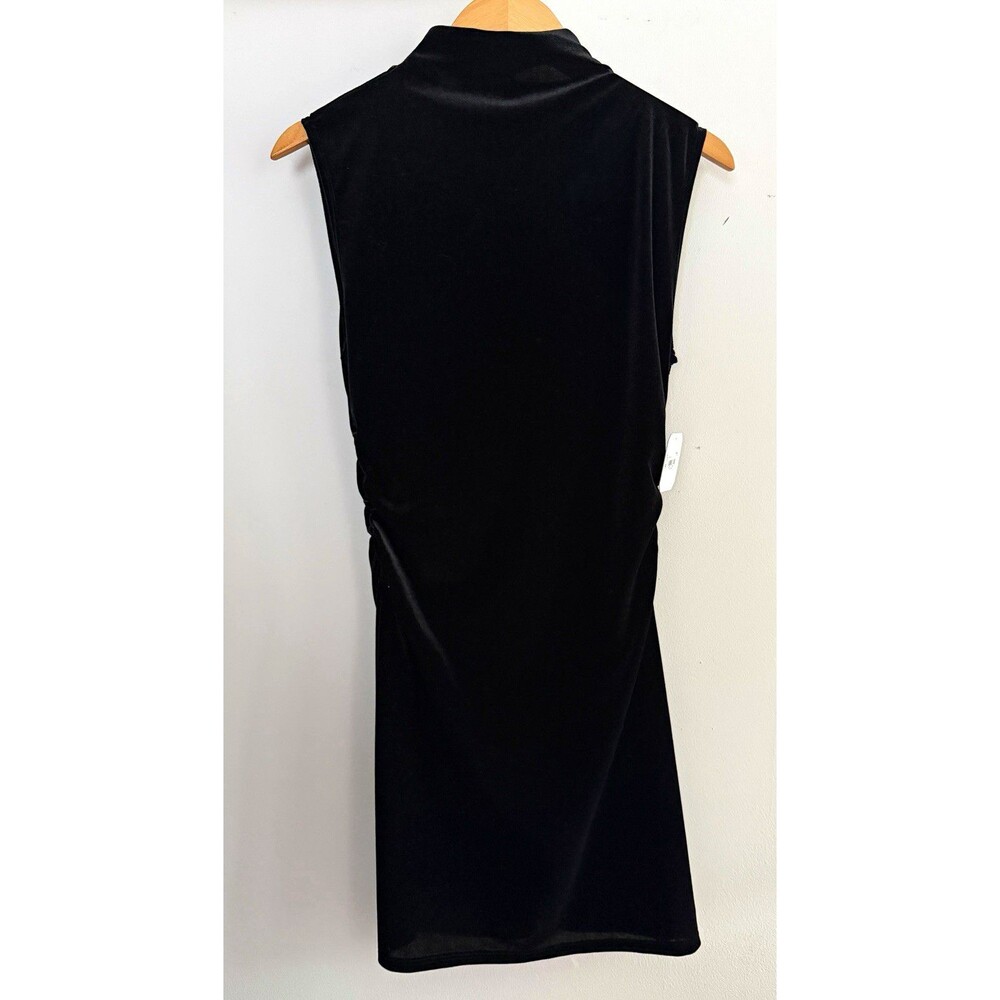 Women’s Altar’d State M Black Mock Neck Sleeveless Bodycon Ruched Dress NEW